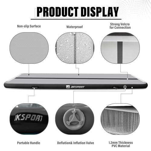 AKSPORT Inflatable Gymnatsics Mat Tumble Track 10ft 13ft 16ft 20ft 23ft Air Tumbling Mat with Air Pump for Home Use/Training/Cheerleading/Yoga - Image 5
