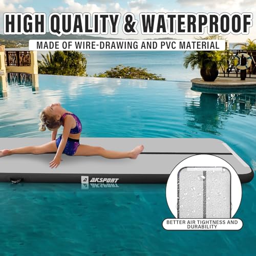 AKSPORT Inflatable Gymnatsics Mat Tumble Track 10ft 13ft 16ft 20ft 23ft Air Tumbling Mat with Air Pump for Home Use/Training/Cheerleading/Yoga - Image 6