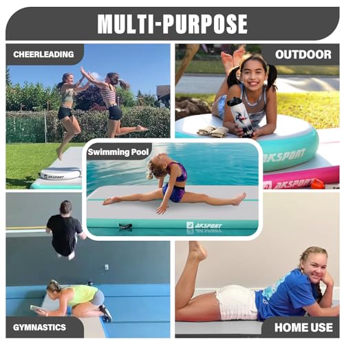 AKSPORT Inflatable Gymnatsics Mat Tumble Track 10ft 13ft 16ft 20ft 23ft Air Tumbling Mat with Air Pump for Home Use/Training/Cheerleading/Yoga - Image 7