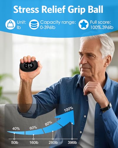 AMIR Hand Grip Strength Tester Trainer, Rechargeable Electronic Hand Dynamometer up 395 Lbs (180kg) Forearm - Gripper-Finger Grip Strengthener Exerciser, Stress Balls for Sport Home School - Image 3