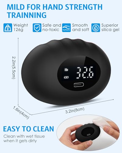 AMIR Hand Grip Strength Tester Trainer, Rechargeable Electronic Hand Dynamometer up 395 Lbs (180kg) Forearm - Gripper-Finger Grip Strengthener Exerciser, Stress Balls for Sport Home School - Image 4