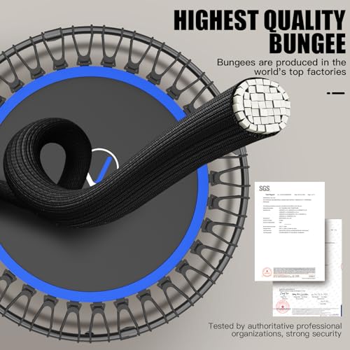 ANCHEER Trampoline, 40" Mini Rebounder Trampoline for Adults/Kids with 4 Level Adjustable Foam Handle,Bungees Fitness Trampoline Indoor/Outdoor, 400LBS Exercise Trampoline for Home, Garden, and Gym - Image 3