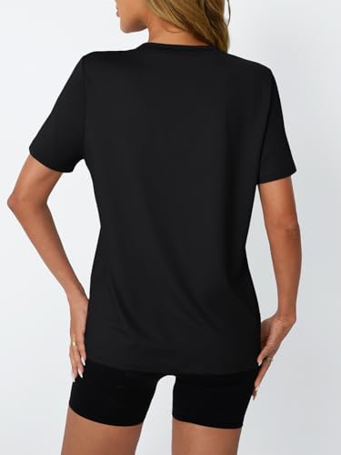 AUTOMET Women's Workout Tops Short Sleeve Gym Shirts Yoga Moisture Wicking Quick Dry Athletic Tshirts for Running Hiking - Image 4