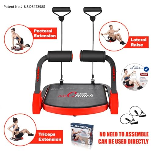 Ab Machine Ab Workout Equipment Sit Up Machine & Exercise Equipment Ab Crunch Machine for Stomach Workout Ab Core Trainer Abdominal Machine for Home Gym with Resistance Bands - Image 3
