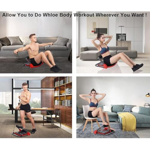 Ab Machine Ab Workout Equipment Sit Up Machine & Exercise Equipment Ab Crunch Machine for Stomach Workout Ab Core Trainer Abdominal Machine for Home Gym with Resistance Bands - Image 5