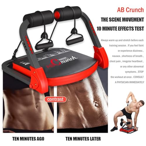 Ab Machine Ab Workout Equipment Sit Up Machine & Exercise Equipment Ab Crunch Machine for Stomach Workout Ab Core Trainer Abdominal Machine for Home Gym with Resistance Bands - Image 7