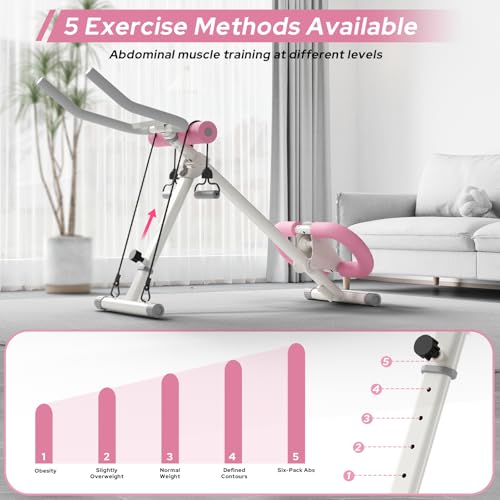 Ab Machine, Adjustable Ab Workout Equipment, Ab Trainer Machine for Abs Workout, Ab Workout Machine for Body Shaping Foldable Waist Trainer at Home Gym - Image 3