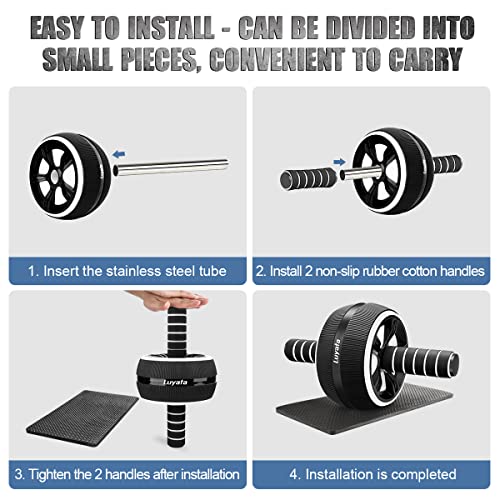 Ab Roller Wheel, 10-In-1 Ab Exercise Wheels Kit with Resistance Bands, Knee Mat, Jump Rope, Push-Up Bar - Home Gym Equipment for Men Women Core Strength & Abdominal Exercise - Image 5