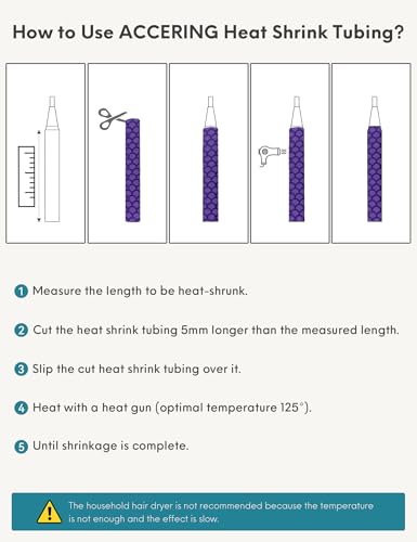 Accering Fishscale Pattern Fishing Rod Heatshrink DIY Rod Build for Sports Racquets and Fitness Equipment Grips (φ20mm, L3.3ft, Purple) - Image 3