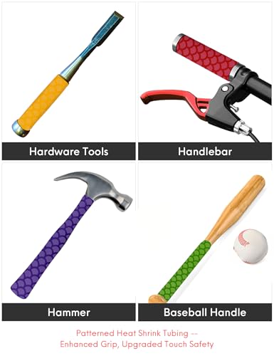 Accering Fishscale Pattern Fishing Rod Heatshrink DIY Rod Build for Sports Racquets and Fitness Equipment Grips (φ20mm, L3.3ft, Purple) - Image 4