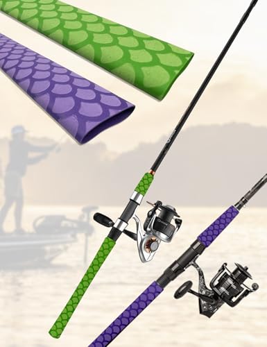 Accering Fishscale Pattern Fishing Rod Heatshrink DIY Rod Build for Sports Racquets and Fitness Equipment Grips (φ20mm, L3.3ft, Purple) - Image 5