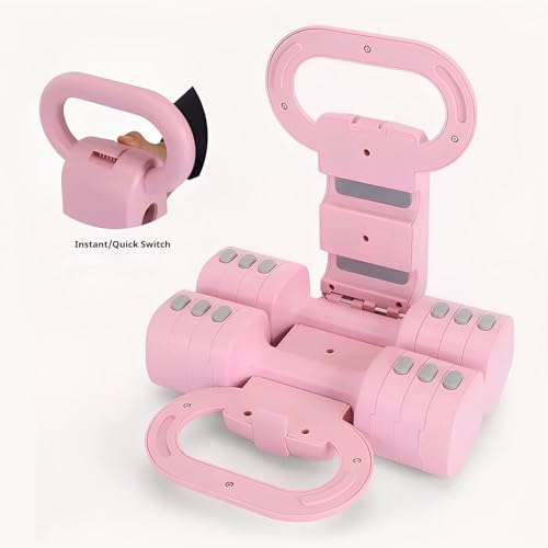 Adjustable Dumbbell Set of 2, 4 in 1 Free Weights for Women with Fast Adjustment, Home Gym & Outdoor Exercise Training, Includes 2.2lb 3.3lb 4.4lb 5.5lb Hand Weights, Compatible with Kettlebells - Image 4