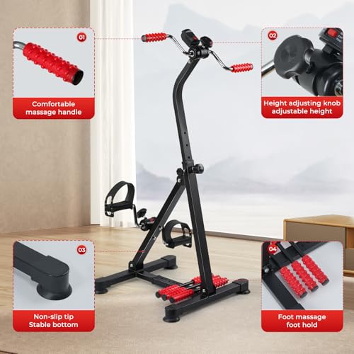 Adjustable Pedal Exerciser Bike for Seniors - Hand Arm Leg and Knee Therapy, Stroke Recovery, Portable Fitness Equipment for Total Body Workout - Great Gift for Elderly Rehab - Image 4