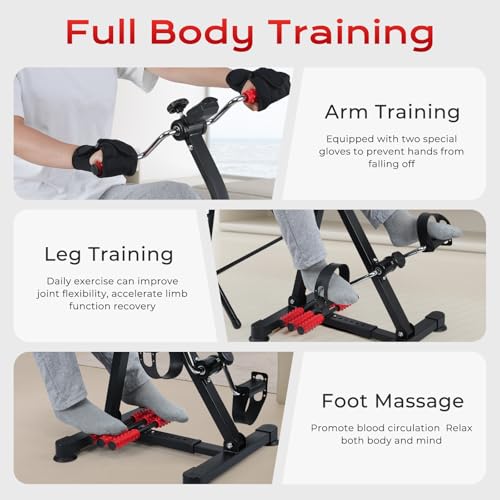Adjustable Pedal Exerciser Bike for Seniors - Hand Arm Leg and Knee Therapy, Stroke Recovery, Portable Fitness Equipment for Total Body Workout - Great Gift for Elderly Rehab - Image 5