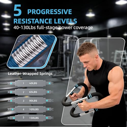 Adjustable Twister Arm Exerciser - Spring Workout Bar for Forearm, Triceps & Chest Strengthening, Portable Home Gym Fitness Equipment for Men & Women - Image 7