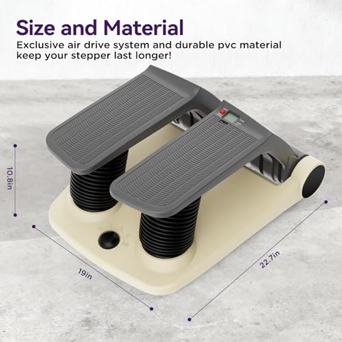 Air Stepper Exercise Machine with Resistance Bands, Stair Stepper with LCD Monitor, Adjustable Resistance Cardio Trainer for Home Workout, Compact Fitness Equipment, 300 lbs Weight Capacity - Image 4