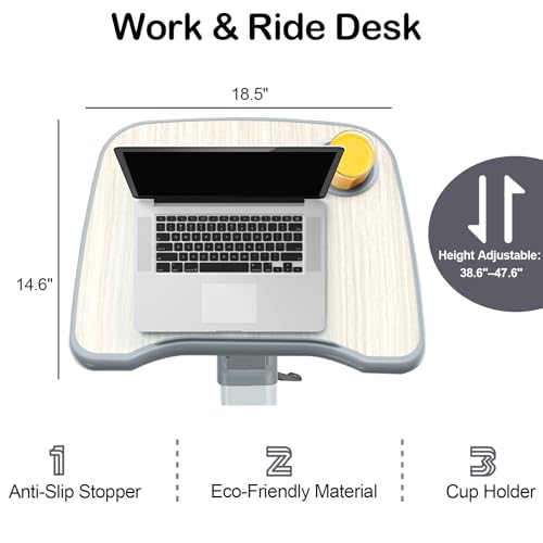 All-in-one Exercise Bike, Foldable Under Desk Bike,300LBS Heavy Duty for Work From Home Spin Bike with Adjustable Resistance/LCD Display/Seat/Desktop,Portable Stationary Bikes for Home - Image 4