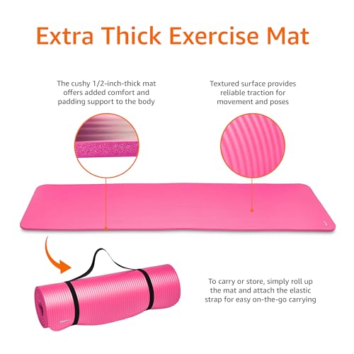 Amazon Basics Extra Thick Exercise Yoga Mat with Carrying Strap - Image 5