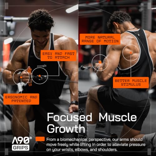 Angles90 Original Pull-Up Grips - Lat Pulldown Attachment - T-Bar Row & Cable Machine - D Handle - Forearm Strength Trainer - Gym Equipment - Exercise Equipment - Grip Strength Trainer - Image 4