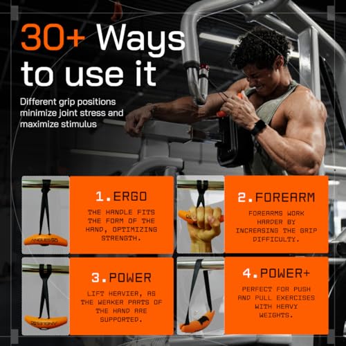 Angles90 Original Pull-Up Grips - Lat Pulldown Attachment - T-Bar Row & Cable Machine - D Handle - Forearm Strength Trainer - Gym Equipment - Exercise Equipment - Grip Strength Trainer - Image 6