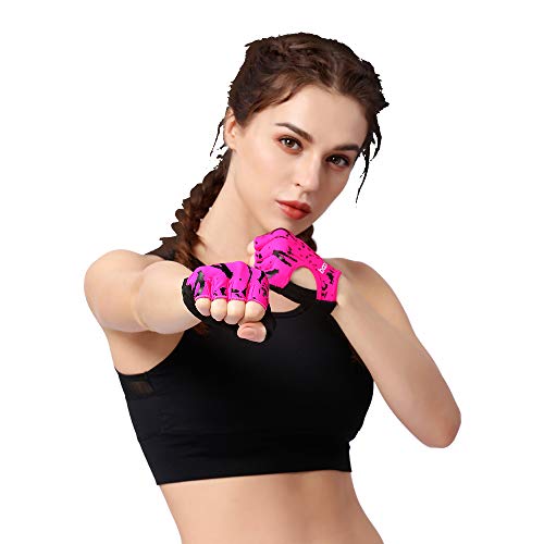 Anser 7150694 Woman Half Finger Girl Short Fingerless Gloves for Indoor Yoga Gym Fitness Body Building Training Outdoor Cycling Motorcycle Skate Skateboard Roller Skating Running Exercise - Image 3
