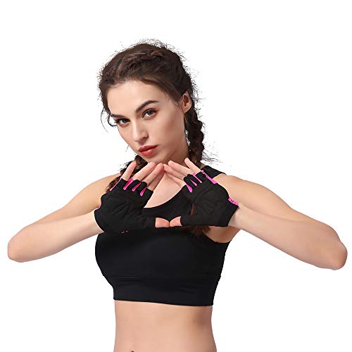 Anser 7150694 Woman Half Finger Girl Short Fingerless Gloves for Indoor Yoga Gym Fitness Body Building Training Outdoor Cycling Motorcycle Skate Skateboard Roller Skating Running Exercise - Image 4