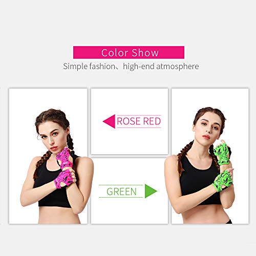 Anser 7150694 Woman Half Finger Girl Short Fingerless Gloves for Indoor Yoga Gym Fitness Body Building Training Outdoor Cycling Motorcycle Skate Skateboard Roller Skating Running Exercise - Image 8