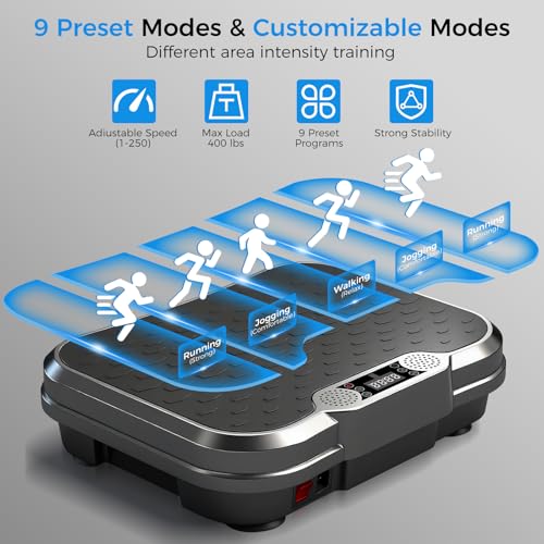 AoraPulse Vibration Plate Exercise Machine, Vibration Plate for Lymphatic Drainage Weight Loss, 400 Lbs Capacity Full Body Workout Vibrate Fitness Platform for Home Women Men - Image 4