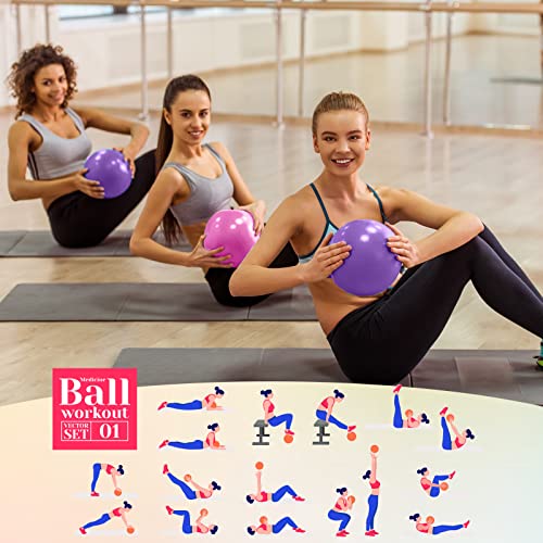 Aoriher 10 Pcs Small Exercise Pilates Ball Bulk 9 Inch Mini Yoga Balls Anti Burst and Slip for Stability Fitness Physical Therapy Stretching & Core Workout at Home Gym Office Class - Image 4
