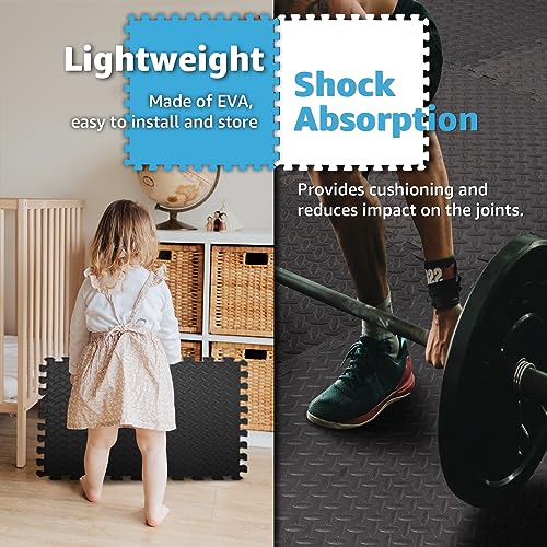 Art3d Eva Puzzle Exercise Mats, 24"x24" x 1/2” Thick Foam Interlocking Tiles for Gyms, Flooring, Workout, Gym Equipments, Pack of 6 - Image 8