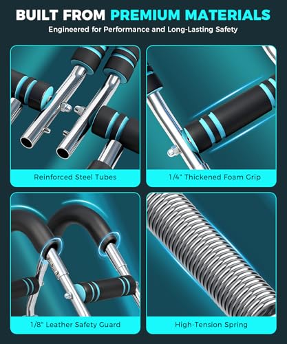 BAGAIL Twister Arm Trainer, 5 or 9 Level Resistance (30-140 lbs) for Chest & Arm Workout, All-in-One Home Gym Strength Training Equipment with Ergonomic Grips & Carry Bag for Men and Women - Image 4