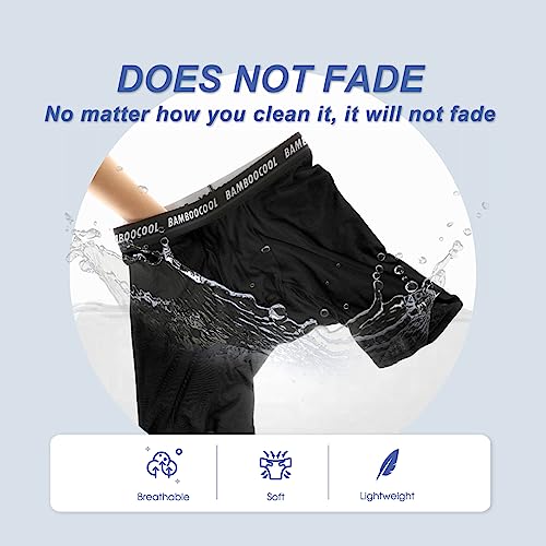 BAMBOO COOL Men's Long Boxer Briefs Performance Long Leg Sports Boxer Brief Underwear MultiPack - Image 5