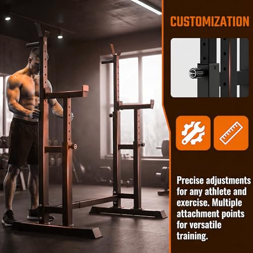 BARWING 49IN Rack For Bench Press Stand ,Barbell Rack Stand - Adjustable Multi-Functional Squat Barbell Stand for Weight Bench Press, weight bench rack, Easy to Assemble 350LBS Adjustable Squat Rack Stand - Image 4