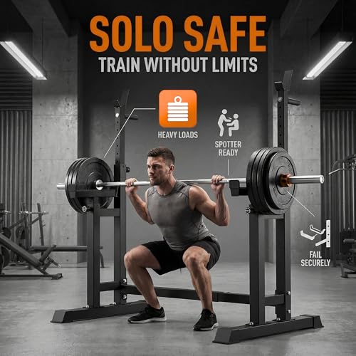 BARWING 49IN Rack For Bench Press Stand ,Barbell Rack Stand - Adjustable Multi-Functional Squat Barbell Stand for Weight Bench Press, weight bench rack, Easy to Assemble 350LBS Adjustable Squat Rack Stand - Image 6