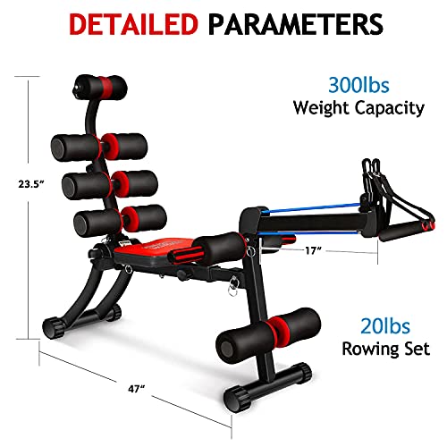 BODY RHYTHM 22 in 1 Wonder Master Core & Abdominal Workout Equipment, Foldable & Adjustable Rowing Machine, Core Strength Training& Abdominal Exercise Trainers with 22 Ways to Exercise for Home Gym. - Image 5
