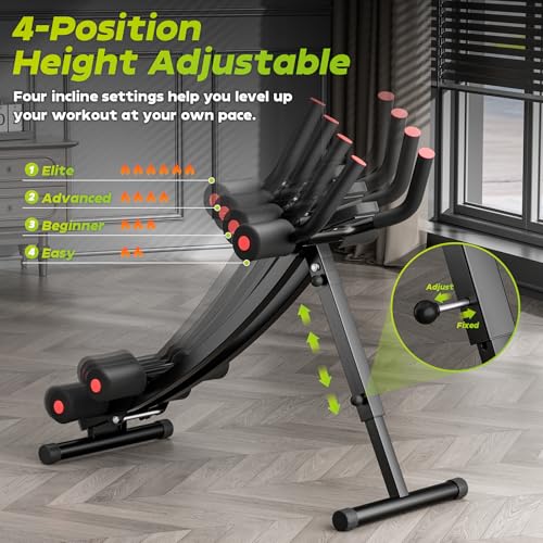 BODY RHYTHM Dual-Track Ab Machine with 4 Adjustable Heights, Foldable Core & Abdominal Exercise Machine, Total AB Workout Equipment for Home Gym, Ab Women Exercise Fitnes Trainer. - Image 4