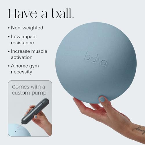 Bala Pilates Ball, Non-Weighted Exercise Ball - Small 8" Yoga Ball for Barre, Stretching, Strength & Core Training - Workout Accessory with Mini Pump for Home Gym & Fitness Routines - 100% PVC - Image 4