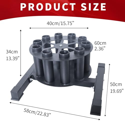 Barbell Holder Vertical Rotatable Barbell Rack Stand Holds 10 Bars Home Gym Barbell Storage Fit 2-Inch Olympic Bars, Curl Bars, Triceps Bars (huaban) - Image 3