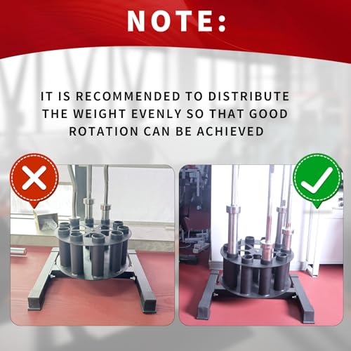 Barbell Holder Vertical Rotatable Barbell Rack Stand Holds 10 Bars Home Gym Barbell Storage Fit 2-Inch Olympic Bars, Curl Bars, Triceps Bars (huaban) - Image 6