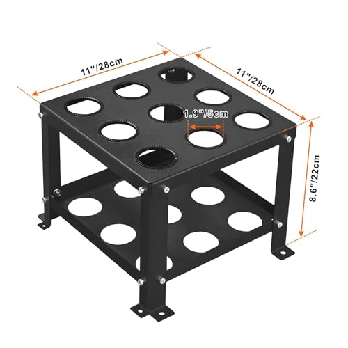 Barbell Holder Vertical Storage Rack, Heavy Duty Floor Stand Barbell Storage Rack, 9 Barbells Olympic Barbell Holder, Barbell Rack Stand Fit 2-inch Olympic Bars Olympic Bars, Curl Bars, Triceps Bars - Image 3