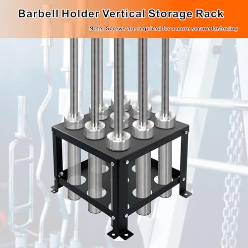 Barbell Holder Vertical Storage Rack, Heavy Duty Floor Stand Barbell Storage Rack, 9 Barbells Olympic Barbell Holder, Barbell Rack Stand Fit 2-inch Olympic Bars Olympic Bars, Curl Bars, Triceps Bars - Image 5
