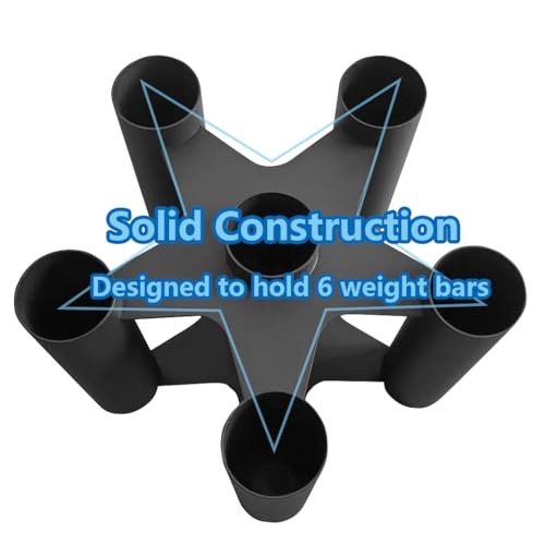 Barbell Rack Stand Vertical Olympic Bar Storage Rack 6 Bars Storage Rack for 2-inch Olympic Bars Dumbbell Handles Triceps Bars Curl Bars - Image 8