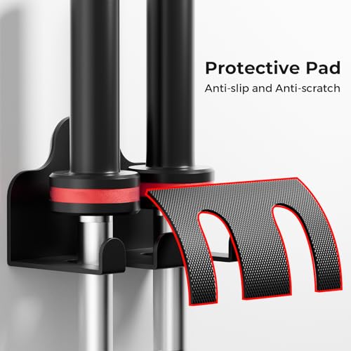 Barbell Wall Holder,Single Barbell wall Mount Hanger,Garage Gym Bar Wall Rack,Vertical Olympic Hanger wall Mount Rack,Space Saving Gym Accessory,Holds Under 33mm Bar Size(Black) - Image 3