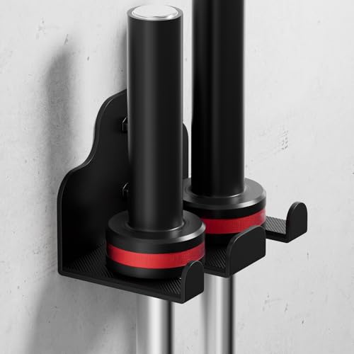 Barbell Wall Holder,Single Barbell wall Mount Hanger,Garage Gym Bar Wall Rack,Vertical Olympic Hanger wall Mount Rack,Space Saving Gym Accessory,Holds Under 33mm Bar Size(Black) - Image 4