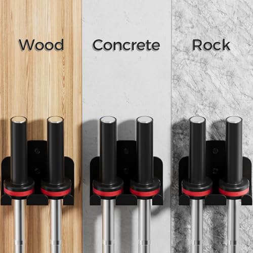 Barbell Wall Holder,Single Barbell wall Mount Hanger,Garage Gym Bar Wall Rack,Vertical Olympic Hanger wall Mount Rack,Space Saving Gym Accessory,Holds Under 33mm Bar Size(Black) - Image 6