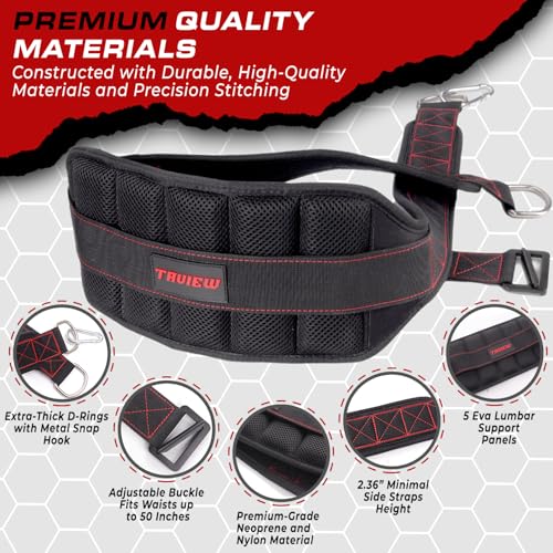 Belt for Belt Squats, Rack Attachment & Squat Machine, Weight Lifting&Powerlifting – Back Support, Low-Profile, Padded Hip & Thigh, Secure Buckle, Heavy Duty - Image 4