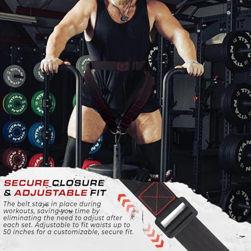 Belt for Belt Squats, Rack Attachment & Squat Machine, Weight Lifting&Powerlifting – Back Support, Low-Profile, Padded Hip & Thigh, Secure Buckle, Heavy Duty - Image 7