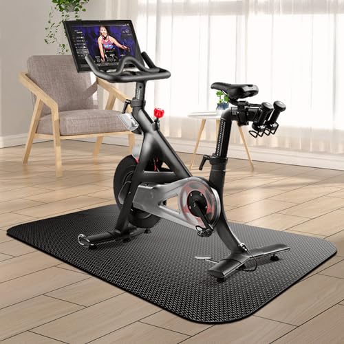 Bike Mat, Exercise Mat for Carpet & Hardwood Floors, Cushioned, Black - Image 5