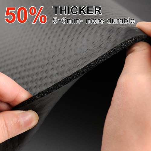 Bike Mat, Exercise Mat for Carpet & Hardwood Floors, Cushioned, Black - Image 6