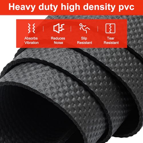 Bike Mat, Exercise Mat for Carpet & Hardwood Floors, Cushioned, Black - Image 8